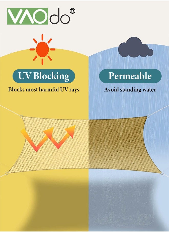 VAOdo Shade Sail Canopy 90% UV Block Permeable Sail Shade Cover for Patio Garden Pergola Backyard Outdoor Facility Activities 3.66*3.66CM  - Image 3