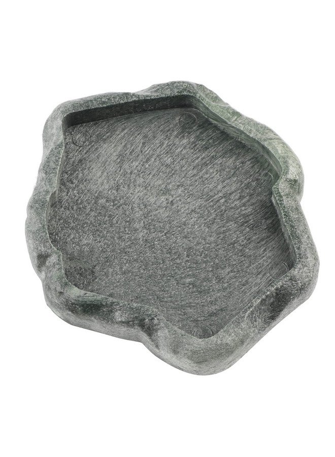 Ymiko Baby Tortoise Water Dish Bathing Station for Outside Bearded Dragon Food Bowl Bowls Reptiles & Amphibians Feeding Slate Frog Gecko Giant African Land Snail Reptile Large (S) - Image 5