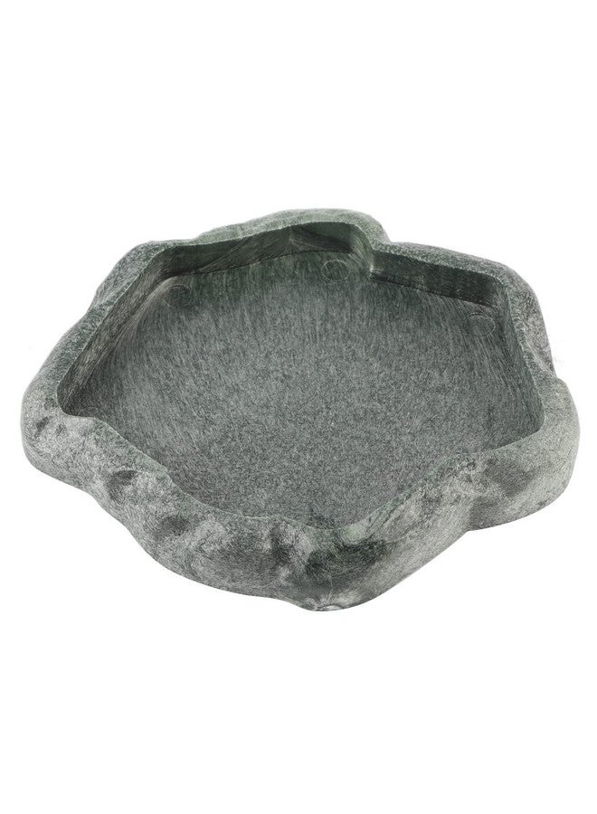 Ymiko Baby Tortoise Water Dish Bathing Station for Outside Bearded Dragon Food Bowl Bowls Reptiles & Amphibians Feeding Slate Frog Gecko Giant African Land Snail Reptile Large (S) - Image 1