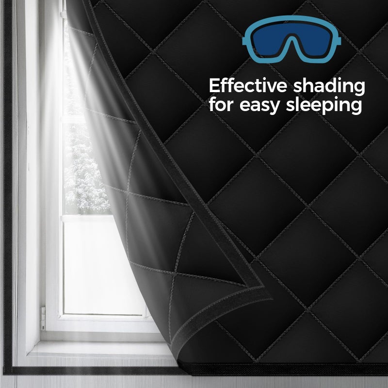 FIFIFO 63" x 39" Thermal Window Coverï¼ŒOxford Fabric Window Cover for Winter, Window Insulation for Winter to Keep Warm, Window Insulation Kit for Home RV Basementâ€“Black - Image 3