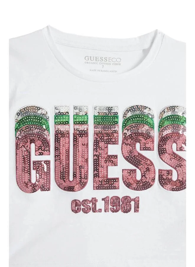 GUESS Kids Logo Cropped T-Shirt