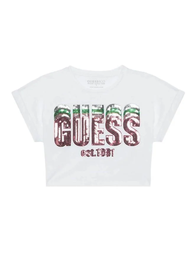 GUESS Kids Logo Cropped T-Shirt