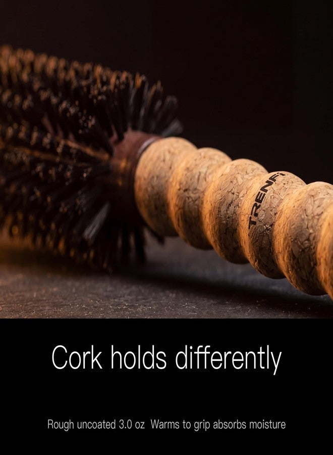 TRENFI Black Boar Bristle Round Brush 2.2 Inch V Pattern - Image 4