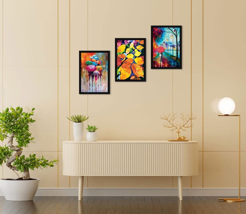 ArtX Paper Abstract Couple Romantic Wall Paintings For Living Room Decor, Multicolor, 3 Feet x 1.5 Feet, 12.0 X 18.0 inches each, Set Of 3 - Image 3