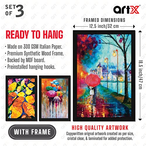 ArtX Paper Abstract Couple Romantic Wall Paintings For Living Room Decor, Multicolor, 3 Feet x 1.5 Feet, 12.0 X 18.0 inches each, Set Of 3 - Image 4