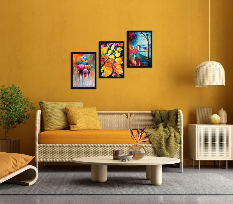 ArtX Paper Abstract Couple Romantic Wall Paintings For Living Room Decor, Multicolor, 3 Feet x 1.5 Feet, 12.0 X 18.0 inches each, Set Of 3 - Image 2