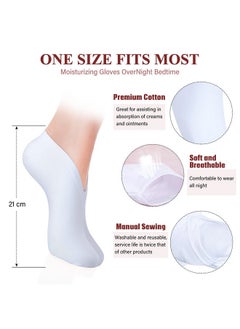 Geyoga 10 Pairs Moisturizing Socks Overnight, Spa Socks for Dry Feet, Cotton Moisture Enhancing Socks, Cosmetic Moisturizing Socks for Women and Men, White  - Image 3
