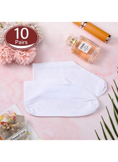Geyoga 10 Pairs Moisturizing Socks Overnight, Spa Socks for Dry Feet, Cotton Moisture Enhancing Socks, Cosmetic Moisturizing Socks for Women and Men, White  - Image 5