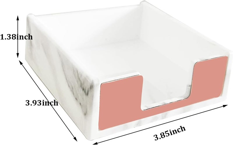 Supfoxer Marble White Sticky Notes Holder，Memo Sticky Holder for 3" x 3" Adhesive notepads Storage Tray Despensers Office Desk Accessories Suppplies - Image 2