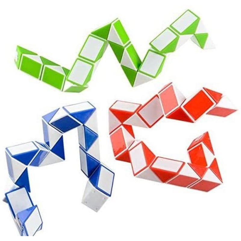 Neliblu Sensory Fidget Snake Cube Twist Puzzles Stocking Stuffers Bulk Pack of 3 Assorted Colors - Image 2