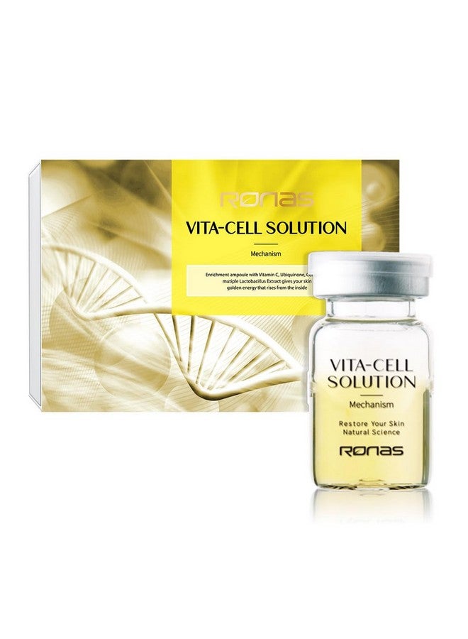 Ronas VITA Cell Solution Anti Aging Serum for Face neck with Hyaluronic Acid Vitamin C Ceramide Beta glucan Hydrating Tone up serum for Dark Spots Fine Lines and wrinkles 0.16oz 10vial - Image 3