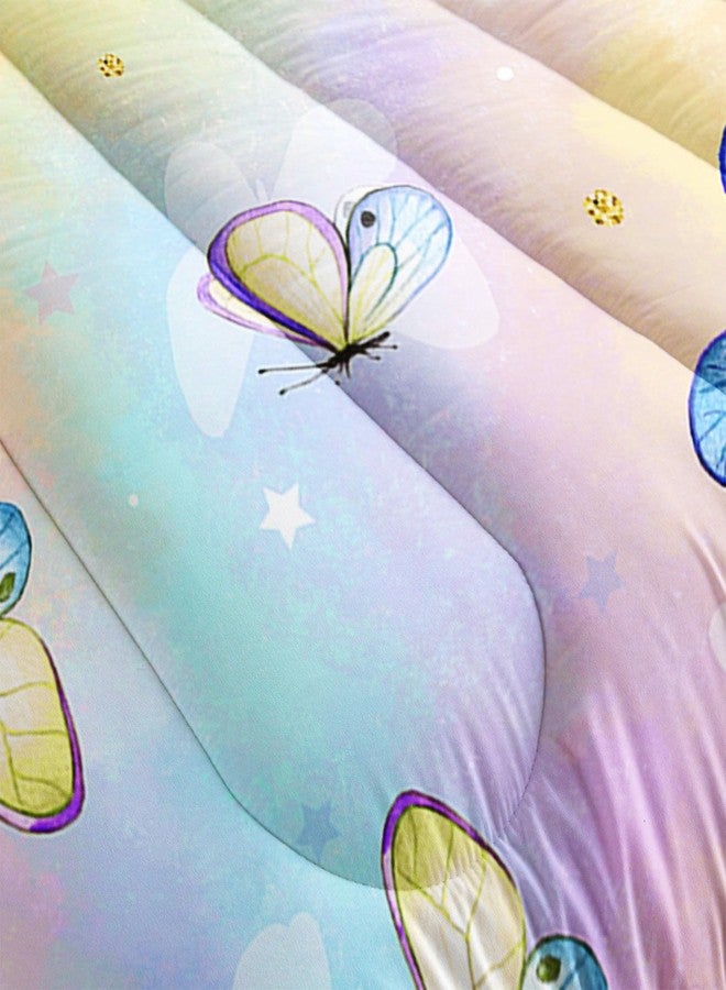 TWhours Datura home Kids Comforter Set Butterflies Printed Pattern Bedding Set with 1 Comforter and 2 Pillowcases for Girls Boys Bedroom All Season(Butterflies5 Twin) - Image 5