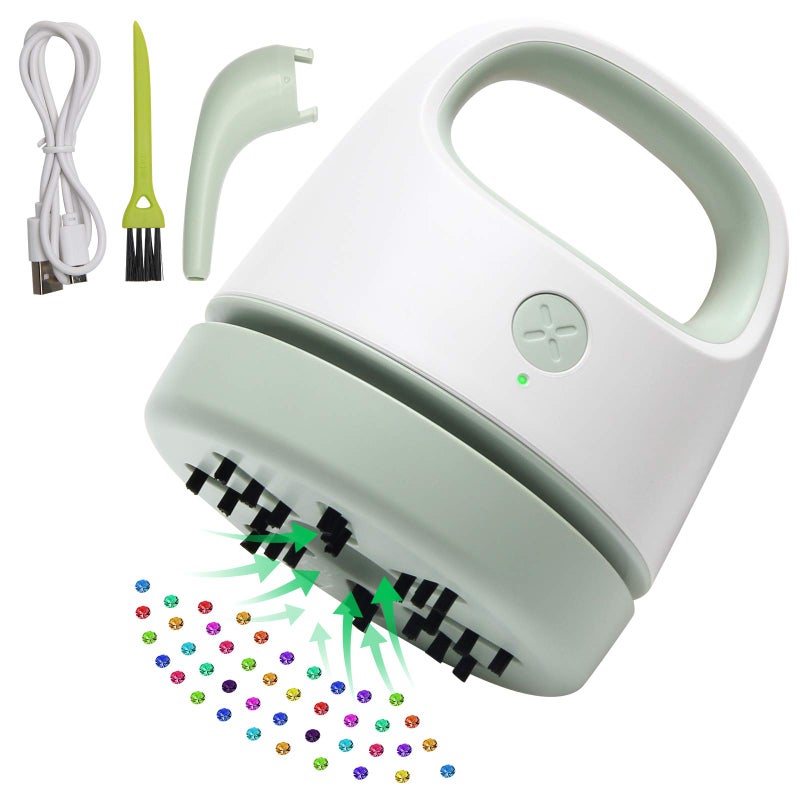 Luxiv Diamond Painting Tools For Drill Quicker Picker  Luxiv Diamond Painting Accessories Tool For Sweep Spilled Diamonds Picker Vacuum Quicker Picker Organizer Spilled Drill With Usb Charger  Brush (Green) - Image 1