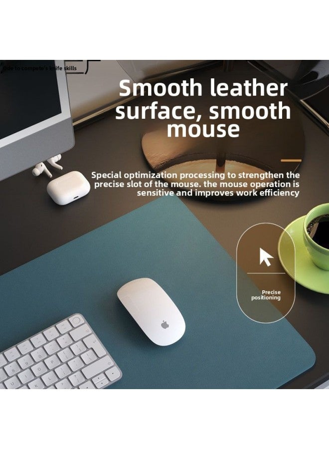 Super Large Leather Advanced Mouse Pad Table Mat Waterproof Dirty-Resistant Writing Desk Mat Notebook Keyboard Mat Simple E-Sports-Color:120x 50cm-Pattern:Vast Black (double-sided Leather) - Image 4