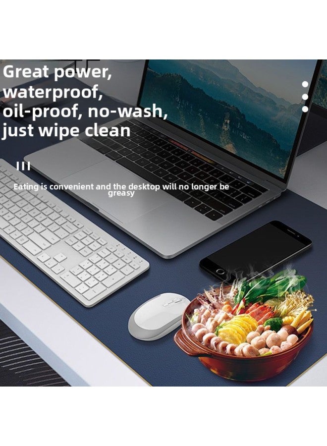 Super Large Leather Advanced Mouse Pad Table Mat Waterproof Dirty-Resistant Writing Desk Mat Notebook Keyboard Mat Simple E-Sports-Color:120x 50cm-Pattern:Vast Black (double-sided Leather) - Image 5