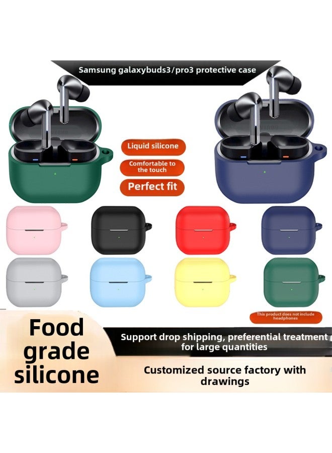 For Samsung GalaxyBuds3 Protective Case Samsung Buds3Pro Silicone Earphone Case Anti-drop Soft Case-Color:Light Blue [packed In Single Pearlescent Bag With Buttons]-Model:Universal For Samsung Galaxy Buds 3/3pro  - Image 2