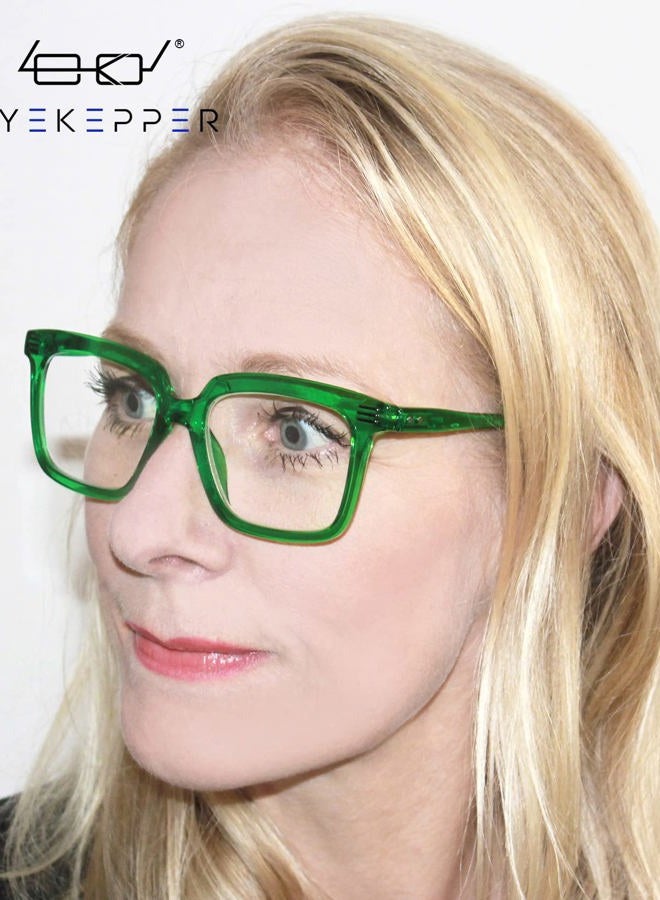 Eyekepper Reading Glasses - Oversized Rectangular Reading Aid for Women Green +1.50 - Image 2