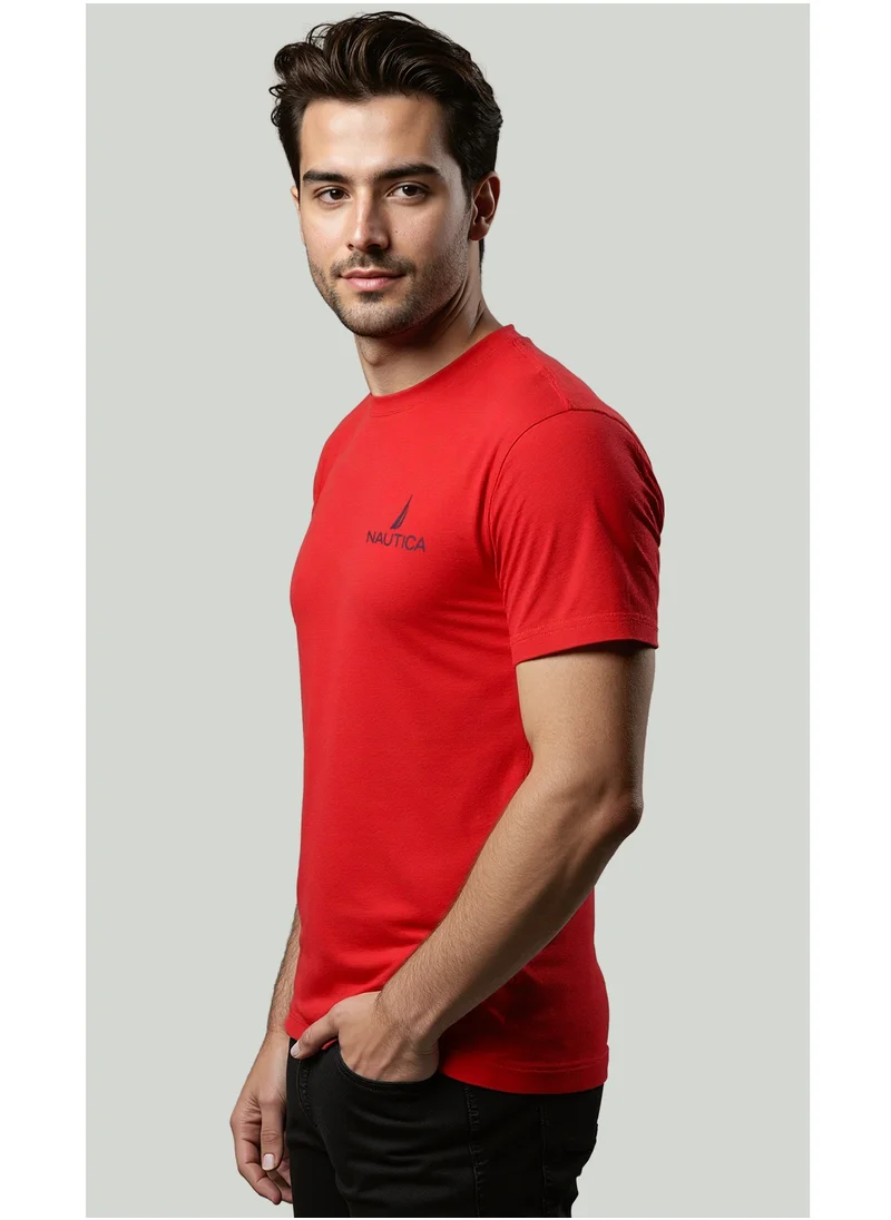 NAUTICA Plain Regular Fit Premium Cotton Crew Neck T-shirt