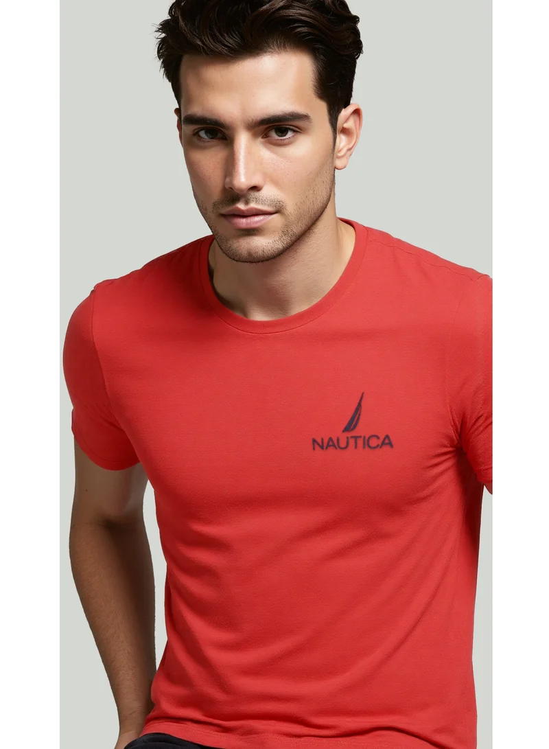 NAUTICA Plain Regular Fit Premium Cotton Crew Neck T-shirt