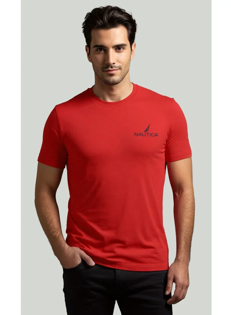 نوتيكا تيشيرت قطن سادة بياقة دائرية بقصة عادية