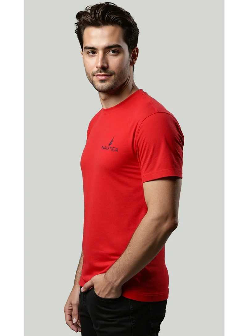 نوتيكا تيشيرت قطن سادة بياقة دائرية بقصة عادية