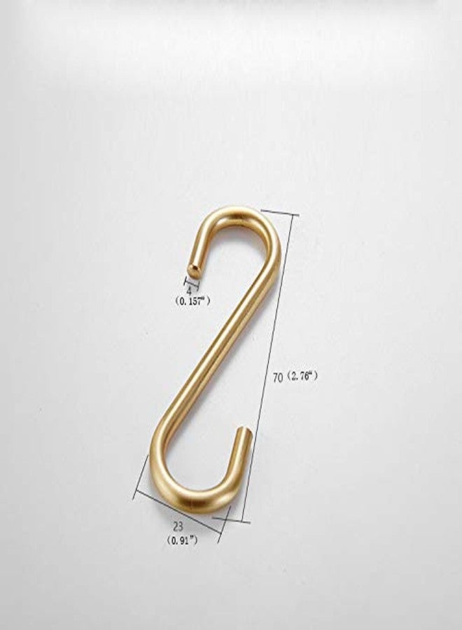 Hiendure 21.6 Inch Towel Bar with 5 S Shaped Hooks,Brass Towel Holder Brushed Gold Towel Rack for Bathroom Kitchen - Image 4