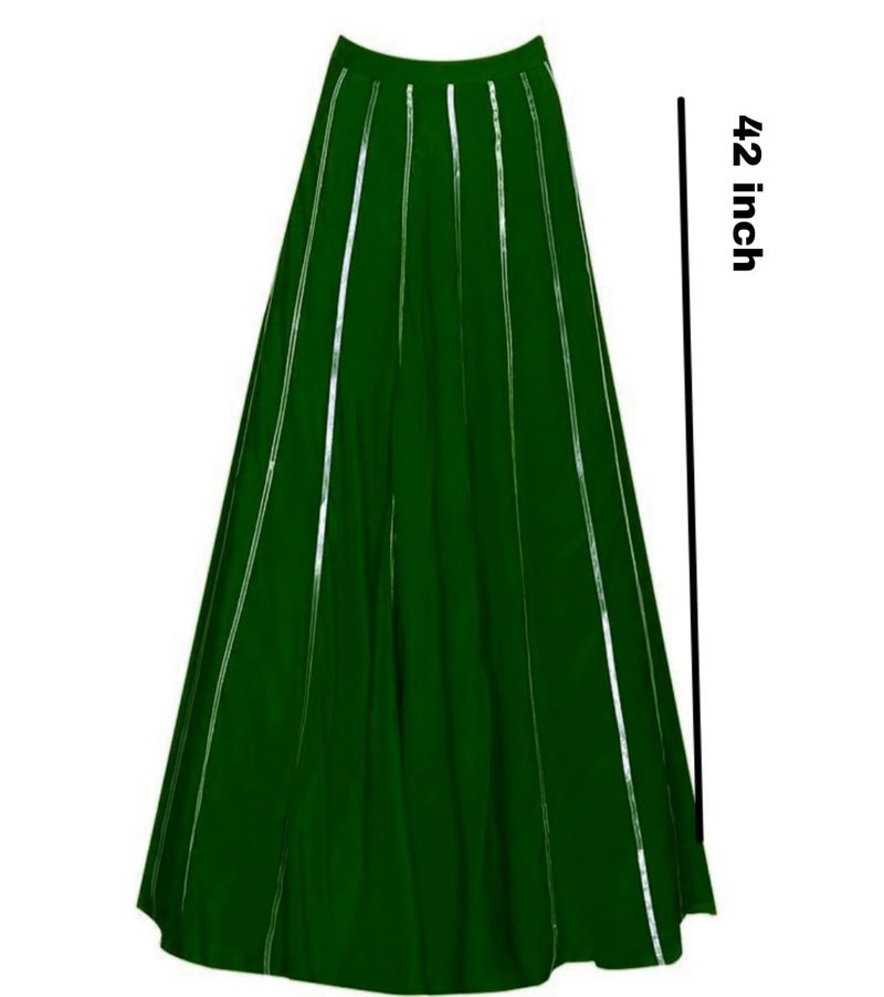 JANAK Gota Kali Pattern Long Skirt (Dark Green) - Image 2