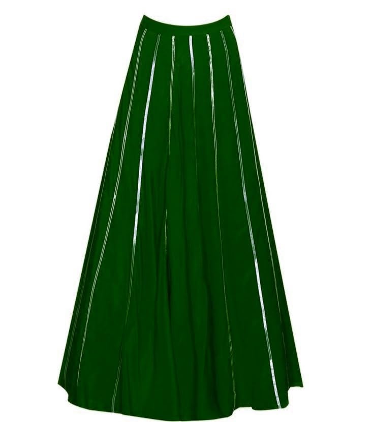 JANAK Gota Kali Pattern Long Skirt (Dark Green) - Image 3