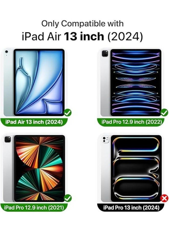 Generic متوافق مع حافظة iPad Air 13 بوصة (M2) 2024، غطاء ذكي بحامل ثلاثي الطي مع تنبيه تلقائي مع حامل قلم رصاص وظهر ناعم من مادة TPU لجهاز iPad Air 13 بوصة  - Image 2