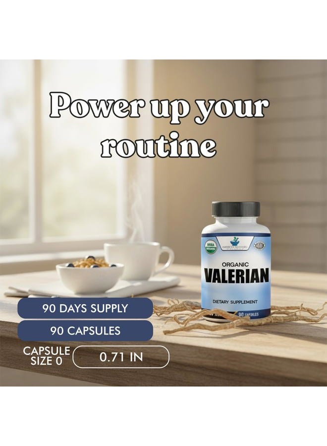 American Standard Supplements كبسولات جذر حشيشة الهر العضوية 1800 مجم، جذر حشيشة الهر، حشيشة الهر، جذر حشيشة الهر العضوي، كبسولات جذر حشيشة الهر العضوية للاسترخاء والهدوء وصحة النوم، 90 كبسولة نباتية، إمداد لمدة 3 أشهر - Image 5