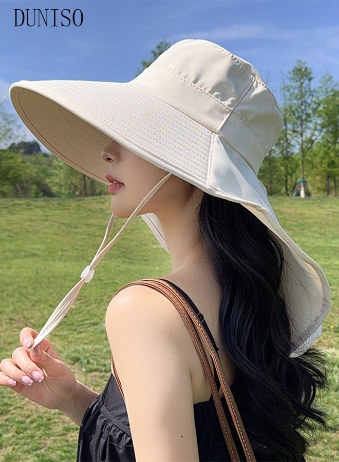 DUNISO Women's Foldable Sun Hat Summer Wide Brim Roll Up Beach Cap Summer Solid Travel Beach Bucket Hats UV Protection UPF50+ for Vacation Outdoor Activities - Image 5