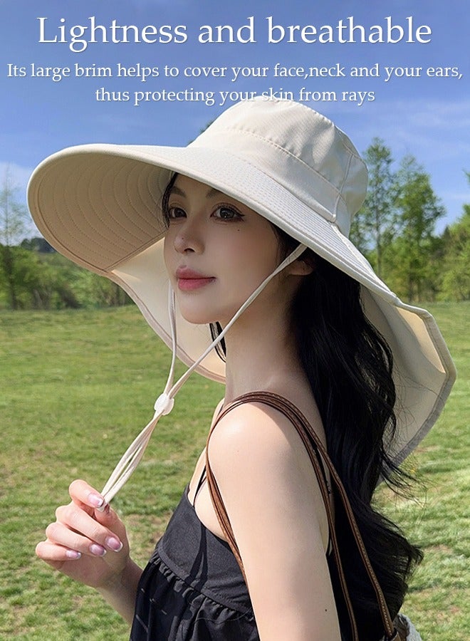 DUNISO Women's Foldable Sun Hat Summer Wide Brim Roll Up Beach Cap Summer Solid Travel Beach Bucket Hats UV Protection UPF50+ for Vacation Outdoor Activities - Image 2