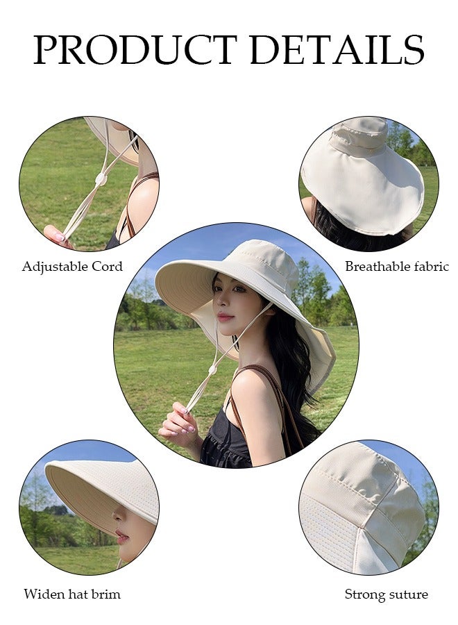 DUNISO Women's Foldable Sun Hat Summer Wide Brim Roll Up Beach Cap Summer Solid Travel Beach Bucket Hats UV Protection UPF50+ for Vacation Outdoor Activities - Image 3