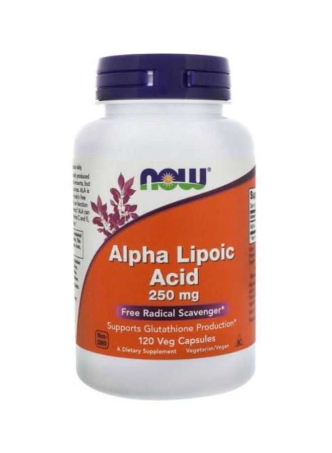 now Alpha Lipoic Acid 250mg Dietary Supplement - 120 Veg Capsules - Image 1