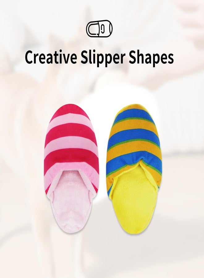 Andiker Dog Squeaky Toys, 5 Pack Cute Slipper Shape Dogs Plush Toys Soft Bite-Resistant Puppy Chew Toys Interactive Dog Toys for Small Medium Dogs Entertaining Biting Chewing - Image 3