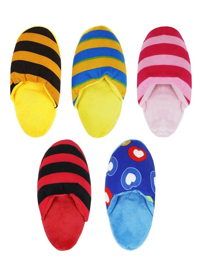Andiker Dog Squeaky Toys, 5 Pack Cute Slipper Shape Dogs Plush Toys Soft Bite-Resistant Puppy Chew Toys Interactive Dog Toys for Small Medium Dogs Entertaining Biting Chewing - Image 1