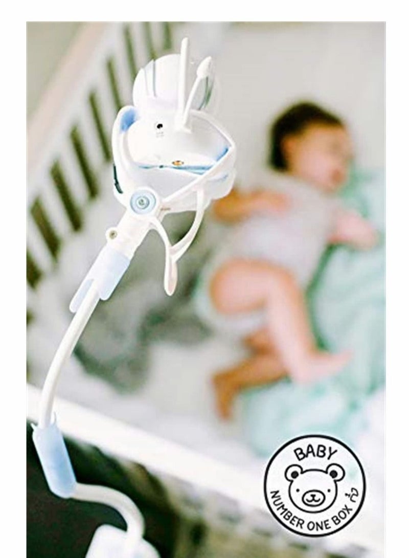 كابتن تيك Universal Baby Monitor Wall Mount Infant Baby Camera Holder Baby Monitor Shelf for Crib Nursery Compatible with Most Baby Monitors Versatile Twist Mount Without Tools or Wall Damage Blue - Image 3