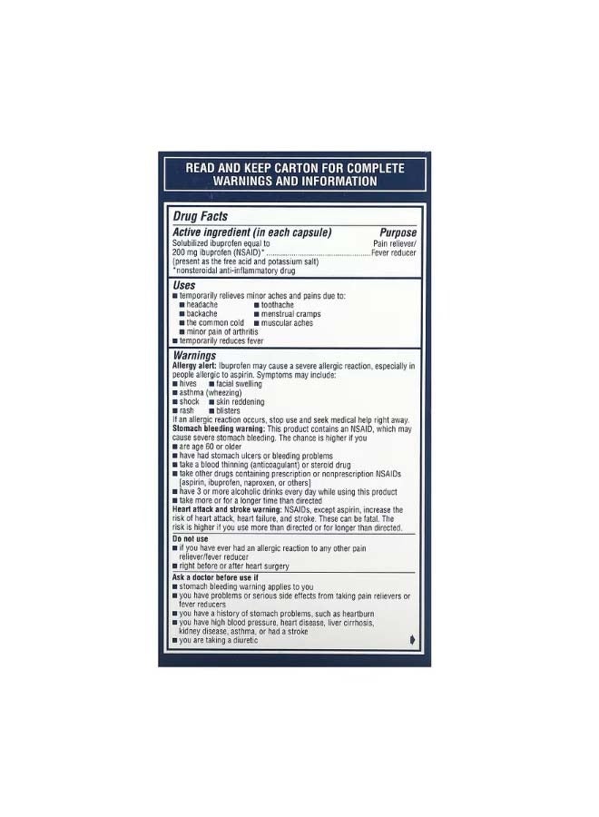 أدفيل Liqui-Gels Minis 200 mg 160 Liquid Filled Capsules - Image 2