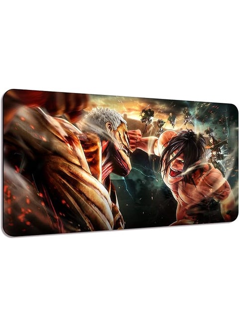 Anime Attack On Titan Mouse Pad Extended Large Gaming Mousepad For Home Office Non Slip Rubber Base With Stitched Edges Desk Mat For Computer Keyboard And Laptop 31.5X15.7X0.12Inch