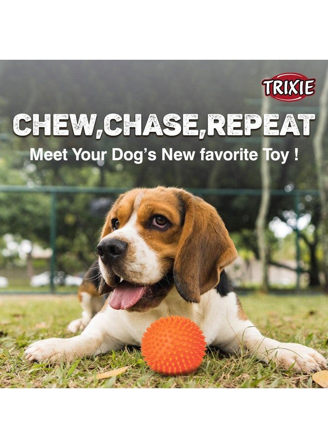 تريكسي لعبة كرة المضغ على شكل قنفذ، لعبة مضغ متينة غير سامة مصنوعة من الفينيل، مسامير ناعمة تساعد في تنظيف وتدليك اللثة، وتتحكم في المزيد من تراكم البلاك والجير - 10 سم (عبوة من 3 قطع) - Image 3