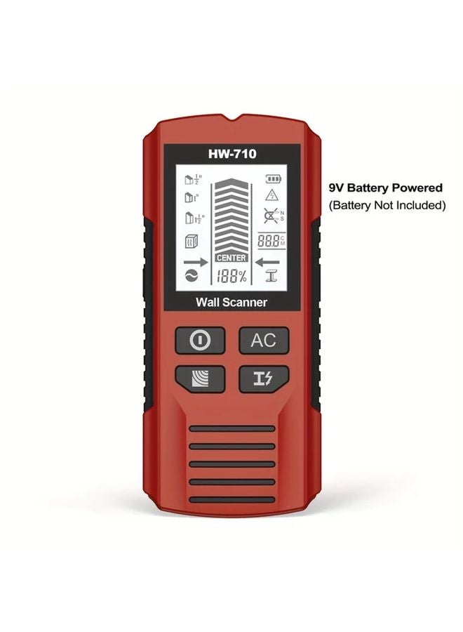 Red Digital Wall Scanner Detector for Stud Metal Wood Live AC Wire Cable PVC Pipe - Image 1