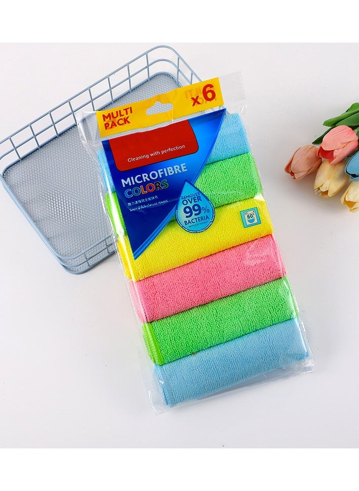 Ultra Fine Fiber Cleaning Cloth, 6-Piece Set of Cleaning Cloths, Various Colored Cleaning Towels, Kitchen, Living Room, Bedroom，32*32cm - Image 1