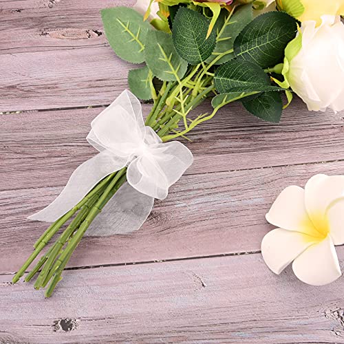 Hapeper 1-1/2 Inch Sheer Organza Ribbon for Gift Wrapping, Party Decoration 50 Yards/Roll (White) - Image 5