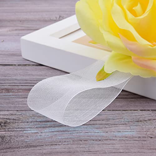 Hapeper 1-1/2 Inch Sheer Organza Ribbon for Gift Wrapping, Party Decoration 50 Yards/Roll (White) - Image 2