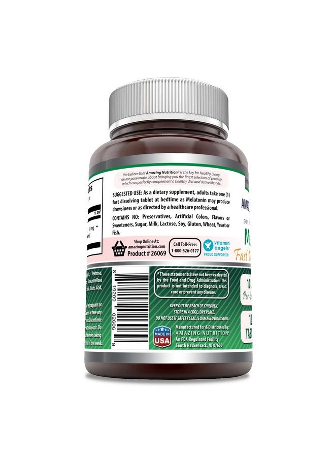 أميزينغ نيوترشن تركيبة مذهلة من الميلاتونين سريعة الذوبان 10 مجم لكل وجبة 120 قرصًا مكمل غذائي | بنكهة الحمضيات | غير معدلة وراثيًا | خالية من الجلوتين | صنع في الولايات المتحدة الأمريكية - Image 2