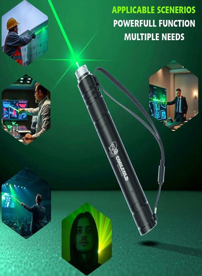 COOLCOLD Green Laser Light | USB Rechargeable, Laser Pointer Pen | Long-Range, Powerful | for Party, Disco Light Adjustable Mode, 2000m Handheld, Cat Laser Toy, Suitable for Camping, Hiking - Image 2