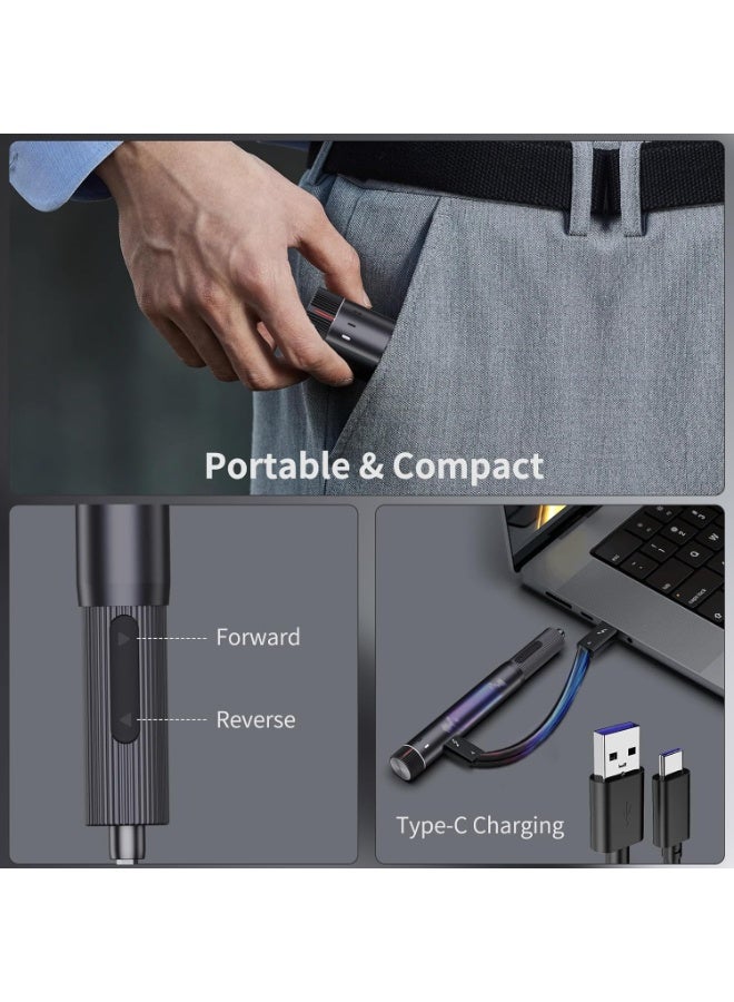 Precision Electric Screwdriver Set with 25 Magnetic Bits - Rechargeable Magnetic Small Set for PC Building Electronic Phone Camera Laptop Watch Camera Repair Kit Mini Power Screwdriver - Image 5