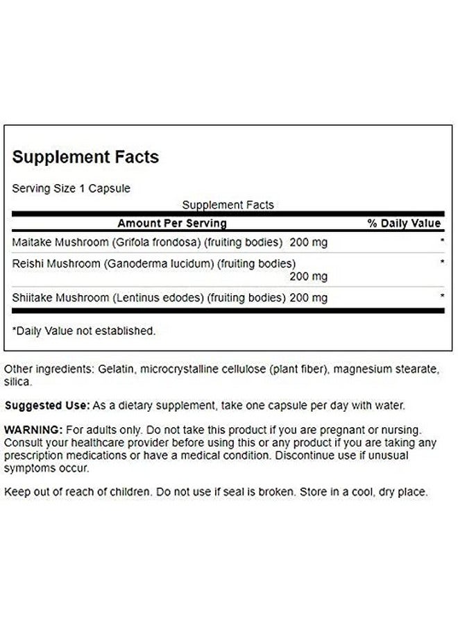 SWANSON Full Spectrum Triple Mushroom Complex 60 Capsules - Image 3