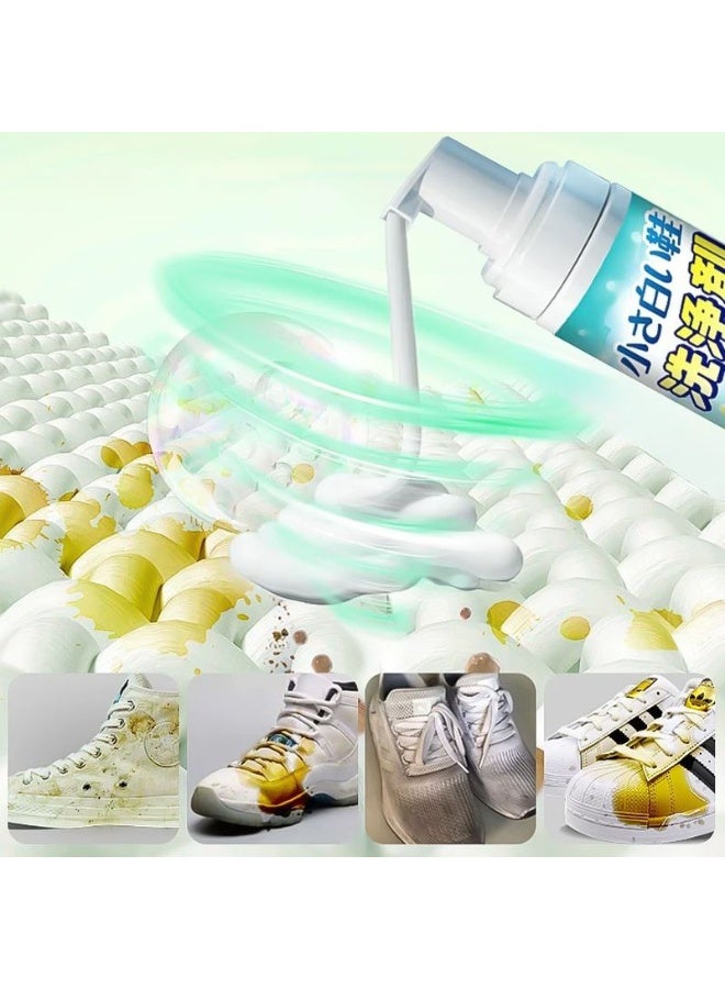 Foam spray for cleaning and polishing white shoes and sneakers, 200 ml, single piece. Fast-acting white shoe cleaner that works without water, removes tough stains and yellowing, and restores bright whiteness. Suitable for leather, fabric, mesh, and rubber shoes. Convenient spray for daily use and travel, safe on materials without causing damage or fading. - Image 3