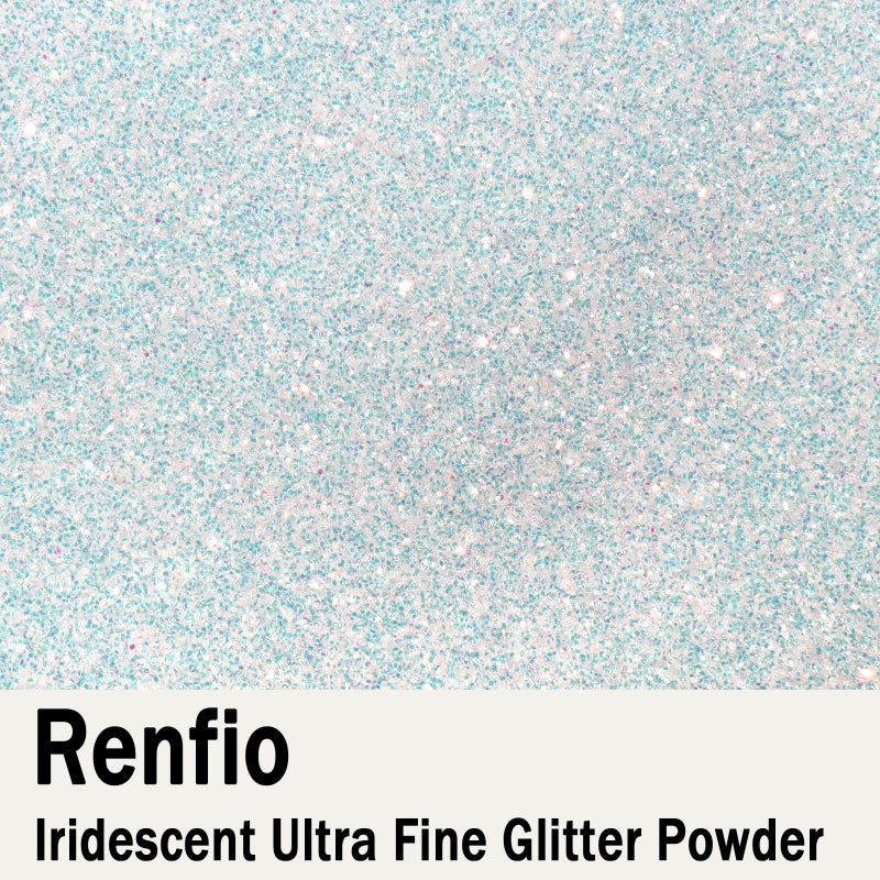 Renfio Iridescent Ultra Fine Glitter Powder Resin Supplies Glitters 1.94 Oz (55g) PET Flake Crafts Sequins 1/128" 0.008" 0.2mm Epoxy Chips Flakes for Tumbler Slime Olympic Decorations - Colorful White - Image 2